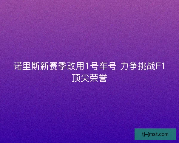 诺里斯新赛季改用1号车号 力争挑战F1顶尖荣誉